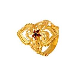 p.c. chandra jewellers Floral-Design Yellow Gold Ring-picture-22