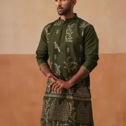 jompers Men Regular Fit Embroidery Short Kurta-picture-27