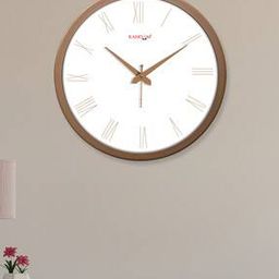 RANDOM 12 Inch Roman Modern Stylish Tic Tok Wall Clock For Home, Living Room, Bedroom, Lobby, Office, And Kitchen (Copper)-picture-29