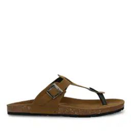 Men T-Strap Flip-Flops with Metal Accent-4