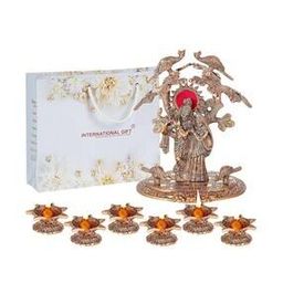 Radha Krishna Idol with Jyot Diya-18