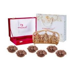 Set of 6 Om Diyas with Laxmi Ganesh Saraswati God Idol Showpiece-image-21
