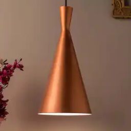 Copper Metal Modern Hanging Light Inverted Cone Pendant-21