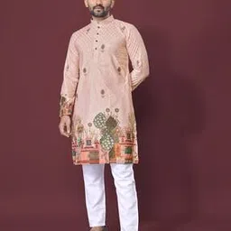 charlotte gracious Men Floral Pattern Regular Fit Long Kurta-picture-13