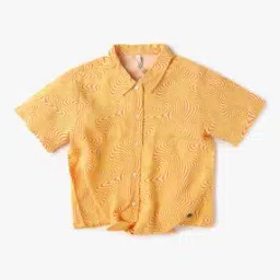 Printed Shirt with Spread Collar-image-90