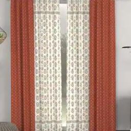Set of 4 250 TC Printed Eyelet Door Curtains-20
