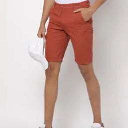 Solid Flat-Front Shorts-image-91
