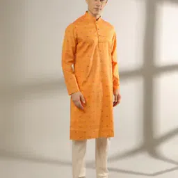 Woven Slim Fit Kurta with Insert Pocket-image-85