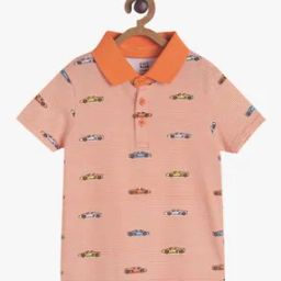 Boys Striped Regular Fit Cotton Polo T-Shirt-image-48