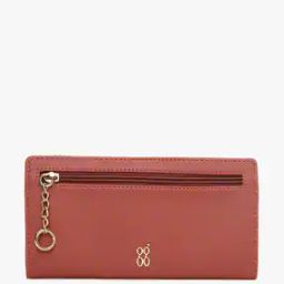 Textured Bi-Fold Wallet with Snap Button Closure-image-3
