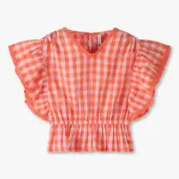 Girls Checked Regular Fit Top-image-89
