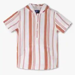 Boys Striped Hooded Shirt-image-89