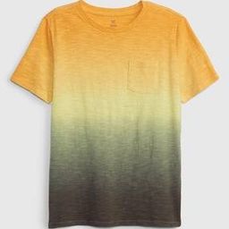 Dyed Round-Neck T-Shirt with Patch Pocket-image-79