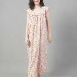 Floral Print Square-Neck Nightie-image-52