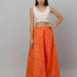 Floral Print Flared Skirt-34