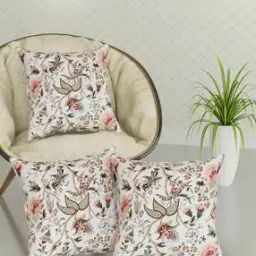 Set of 3 Floral Print Cushion Covers 24" x 24"-image-25