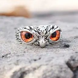 Silver-Plated Owl Band Ring-51