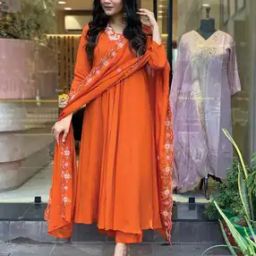 Women Embroidery Anarkali Kurta Set-image-98