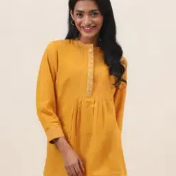 Embroidered Tunic with Pintuck Detail-picture-8