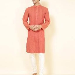 Men Striped Slim-Fit Short Kurta with Mandarin Collar-image-23