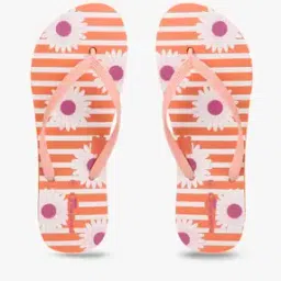 Striped Thong-Strap Flip-Flops with Floral Print-picture-9