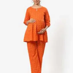 Women Woven Top & Pyjamas Set-image-88