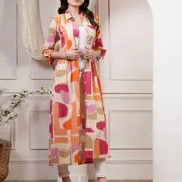 Women Printed Button-Front Shrug-image-4