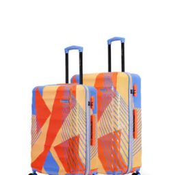 Men Set of 2 Striped Trolley Bags with Number Lock-9