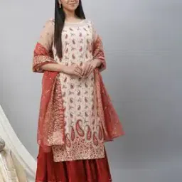Women Floral Print Organza Dupatta-picture-35