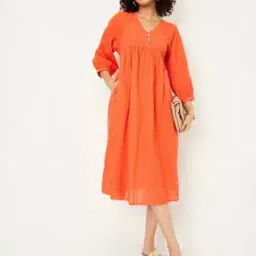 max Women Seersucker A-line Dress-picture-49