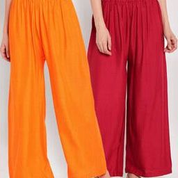 Pack of 2 Full Length Flared Palazzos-image-27