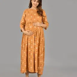 Abstract Printed Round-Necked  Dress-image-56