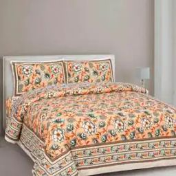 180 TC Floral Print King Size Bedsheet with 2 Pillow Covers-image-76