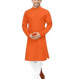 Full-Sleeves Kurta with Mandarin Collar-image-35