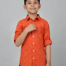 Boys Micro Print Regular Fit Shirt-image-12