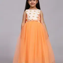 Fit & Flare Dress with Floral Applique-image-95