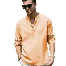Men Slim Fit Short Kurta with Full-Sleeves-image-53