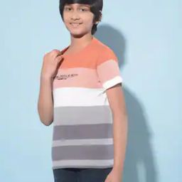 Boys Colourblock Slim Fit Crew-Neck T-Shirt-image-21