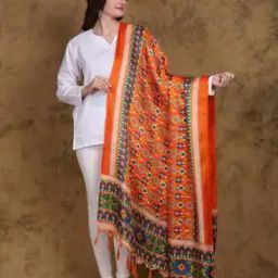 Women Patola Printed Dupatta with Fringes-picture-42