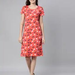 Women Printed Round-Neck Nightshirt-image-34