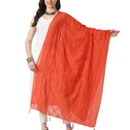 Women Geometric Pattern Dupatta with Tassels-3