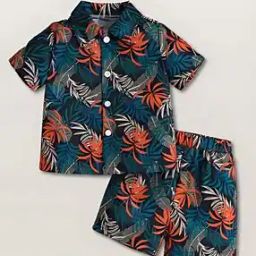 Boys Tropical Print Shirt & Shorts Set-picture-50