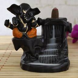 Lord Orange Ganesha Smoke Backflow Cone Incense Holder Decorative Showpiece-image-51