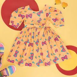 pantaloons junior Girls Graphic Print Fit & Flare Cotton Dress-picture-21