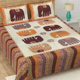 Cotton Bedsheet with 2 Pillow Covers-47