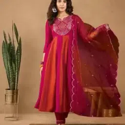 Women Embellished Flared Kurta Set-image-35