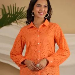 Women Schiffli Embroidered Regular Fit Shirt-picture-25