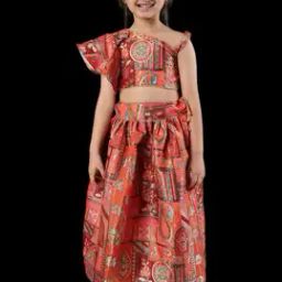 Girls Graphic Flared Skirt-image-31