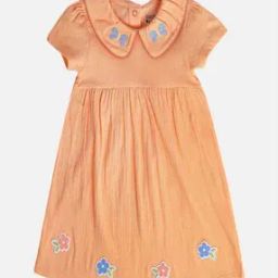 Cotton Embroidery Short Sleeve Dress-image-3