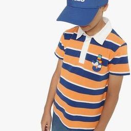 Boys Striped Regular Fit Cotton Polo T-Shirt-image-26